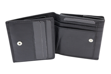 Preview: LEAS Wiener Schachtel mit großem Kleingeldfach mit RFID Schutz Block Folie im Kreditkartenformat mit Geschenk Box Echt-Leder, schwarz